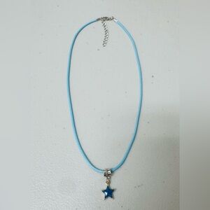 Chic Blue Star Necklace with Silver Chain “ A star is born”